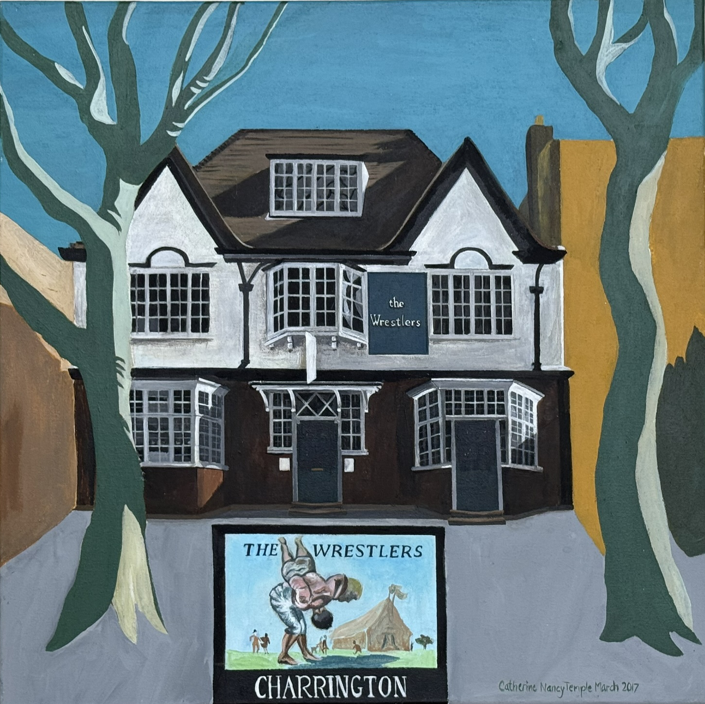 The Wrestlers, Highgate Village by Catherine Temple