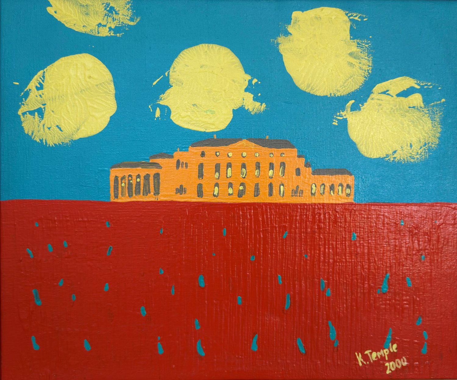 Kenwood House in orange and turquoise by Catherine Temple